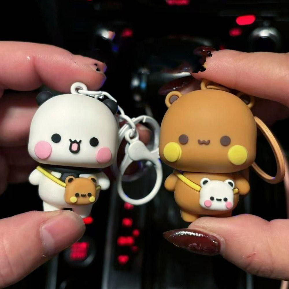 Bubu Dudu Gấu Trúc Keychans, Động Vật Hoạt Hình Dễ Thương Hoạt Hình Bubu Dudu Móc Khóa, Charm Kawaii Gấu Trúc Ngọt Ngào Yier Mặt Dây Chuyền Cặp Đôi Treo