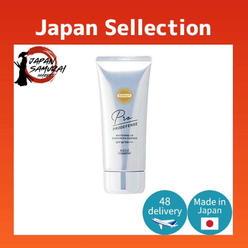KOSE Suncut Pro Defense Whitening Sunscreen UV Essence 90g, Fragrance-Free, prevents spots and skin irritation.- Direct from Japan