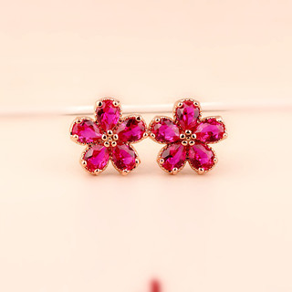 Châu Âu Mỹ ins Bông Tai Hoa Ruby Phong Cách Mới Nữ