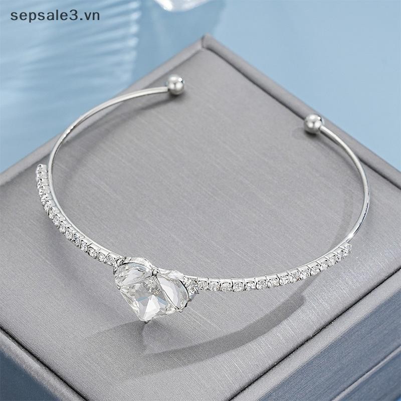 # Sepsale # Vòng tay Zircon trái tim tình yêu mới Phụ kiện hợp thời trang đa năng dành cho nữ Quà tặng trang sức dự tiệc.