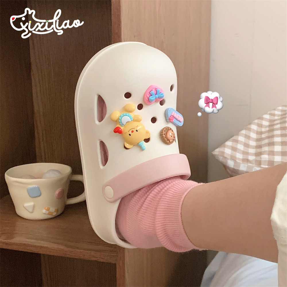 Dép Xixitiao Gấu Bơ Dễ Thương Mùa Hè Phong Cách Mới Hai Cánh Nữ