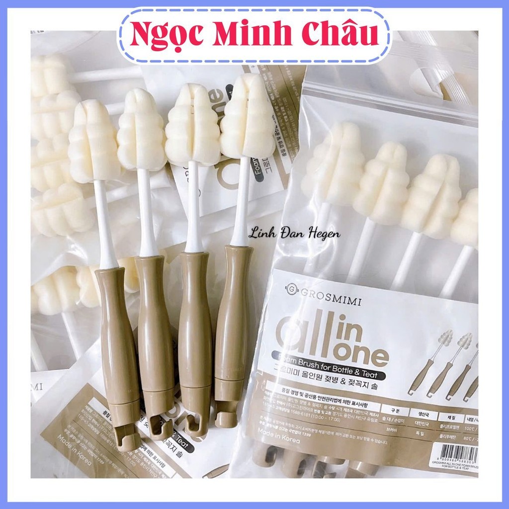 Mẫu Mới- Cọ mút xốp Grosmimi - Moyuum To vi rửa bình sữa núm ti, Cọ ...