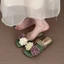 phong cách Hàn Quốc Dép sandal nữ hoa tiên nữ êm chân quai ngang đi biển mẫu hot