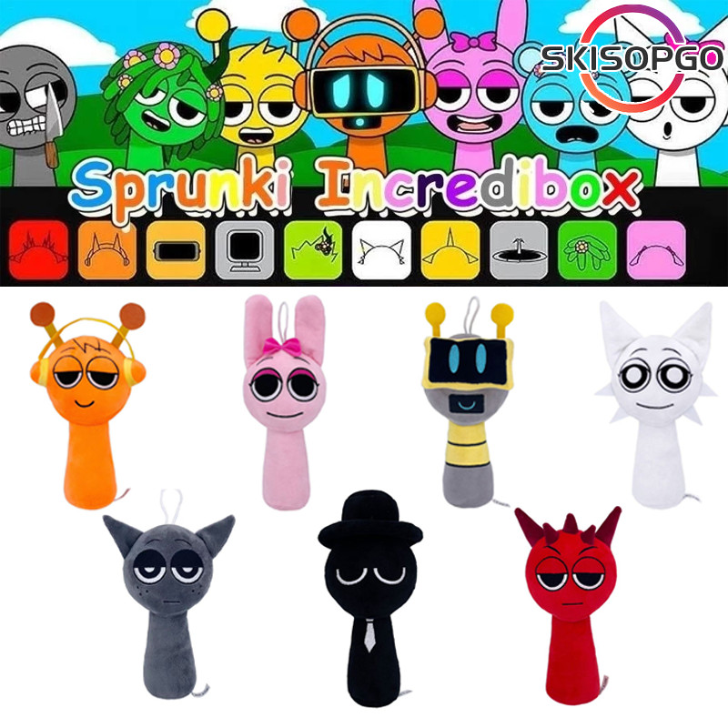 Gấu Bông Sprunki Búp bê sang trọng,Hộp nhịp điệu Búp bê Đồ chơi trẻ em Incredibox Sprunki đồ chơi,Quà Tặng Cho Bé