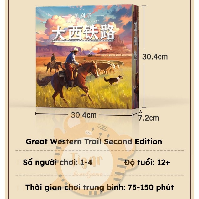 Boardgame  Great Western Trail: Second Edition bản Trung Cao Bồi Miền Viễn Tây Tigar 2S5889