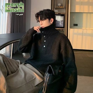 Live GREA Áo Len Nam Xuân Thu Phong Cách Hàn Quốc Cổ Rùa Rời Đế Đan Top