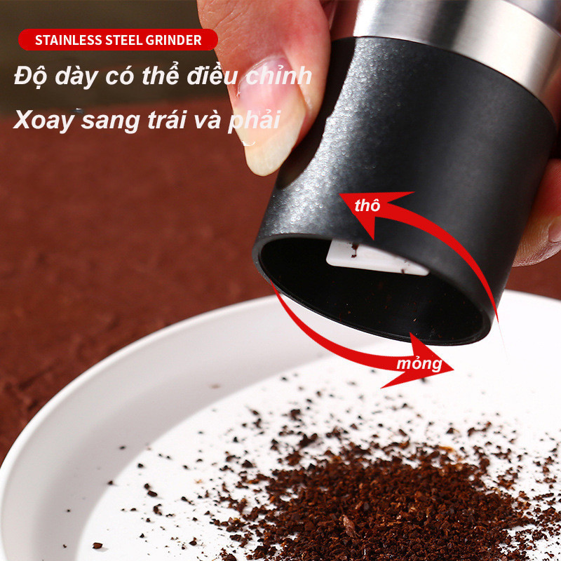 Lọ xay tiêu cầm tay thủy tinh và inox 304 cao cấp tiện lợi,máy xay tiêủ côông inox cao cấp