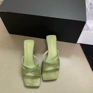 Giày cao gót mũi vuông chunky cho nữ, kiểu dáng thời trang dễ mang