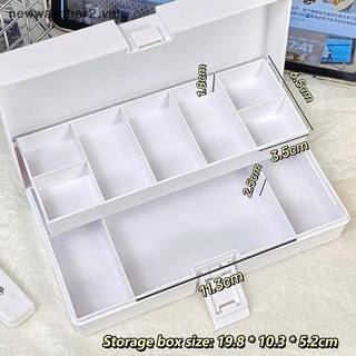 [Mới] 1 Hộp Bảo Quản Nhiều Lưới Có Thể Gập Lại Dung Tích Lớn Cho Vật Dụng Nhỏ Chống Bụi Hộp Văn Phòng Phẩm Hai Lớp Đa Năng Màu Trắng.
