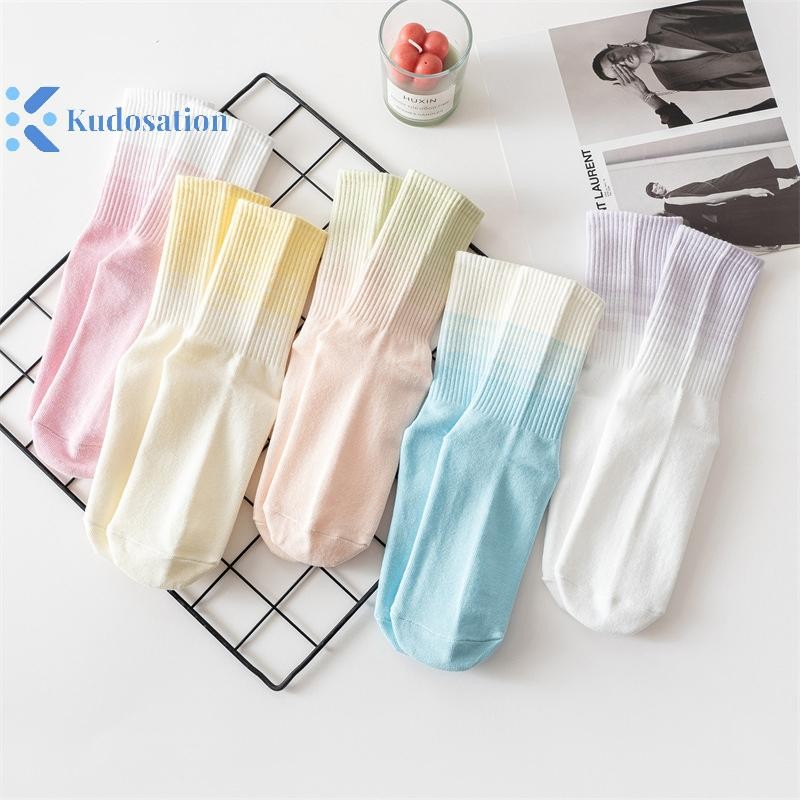 Kudosation Tất Tập Yoga Giữa Ống Chải Cotton Chống Trơn Trượt Sàn Silicon Thể Dục Lati Nữ Thể Dục Nhảy Tất Thể Thao