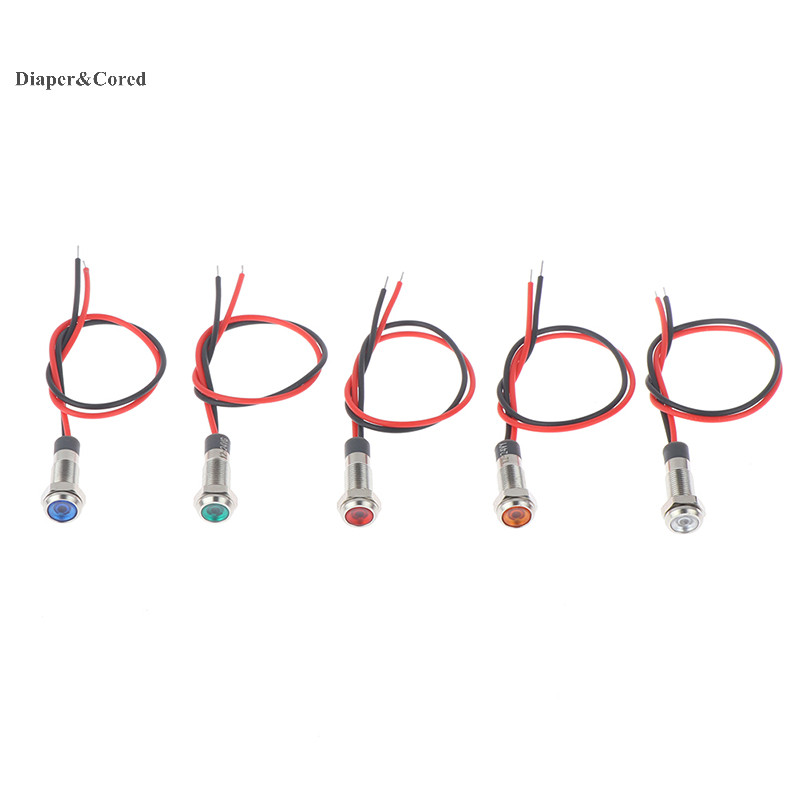 Đèn báo cảnh báo kim loại led 6mm chống nước DIAPER & CORED P67 3v 5v ...