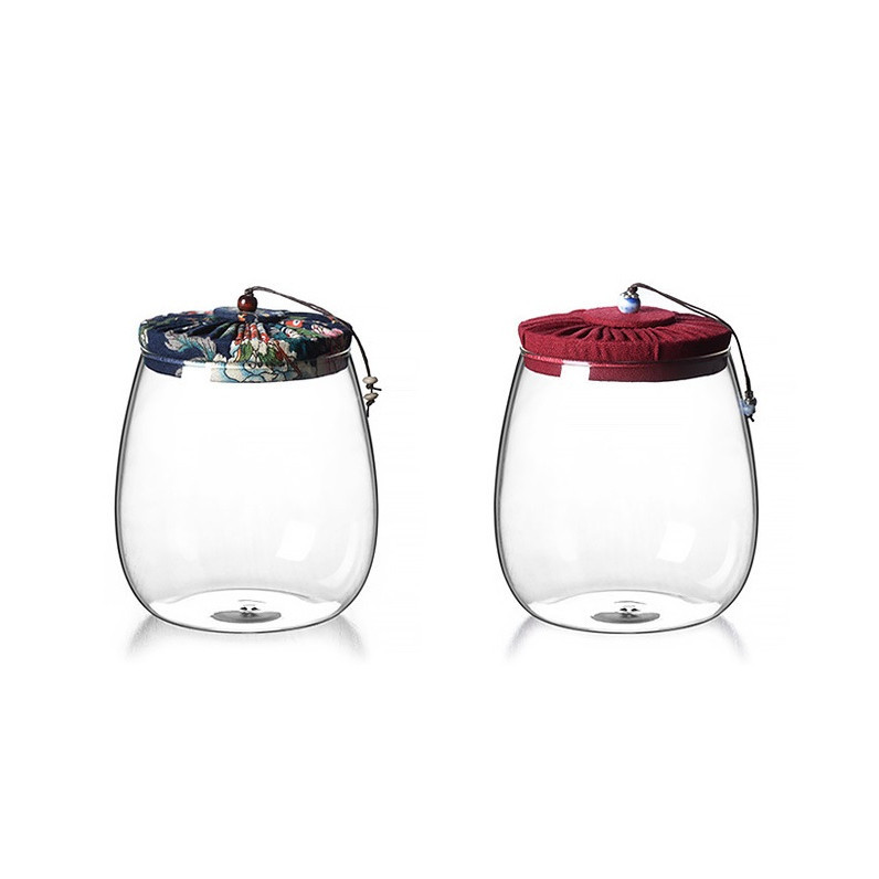 Hũ, Bình Đựng Trà, Cà Phê, Trà Hoa Thảo Mộc Bằng Thủy Tinh, Hũ Trà Nắp Vải