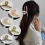 Kẹp vuốt tóc JVSUB, Móng vuốt tóc thạch cỡ lớn 13cm cổ điển Hàn Quốc, Công cụ tạo kiểu tóc thời trang sáng bóng pha lê trong suốt mùa hè