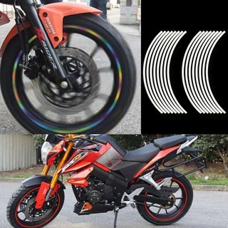 Lookshow 16 Chiếc 18 Inch Dải Xe Đạp Vành Ô Tô Sọc Bánh Xe Decal Băng Miếng Dán Rất Nhiều Phản Quang F7S1