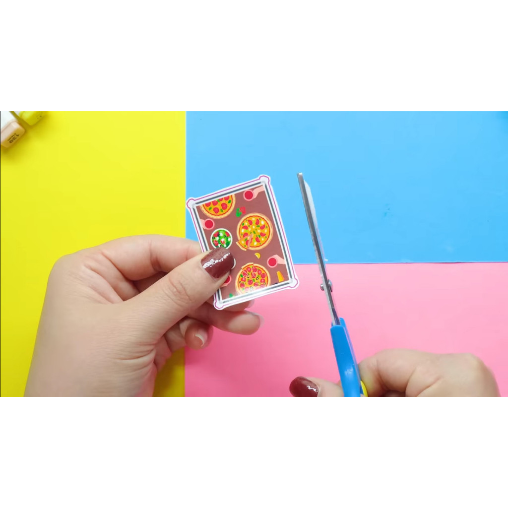 ĐỒ CHƠI NGÔI NHÀ BÚP BÊ GIẤY CẮT THỦ CÔNG DIY - Ngôi nhà của bé Pizza Store In Quiet Book Ngôi nhà búp bê đồ chơi giấy