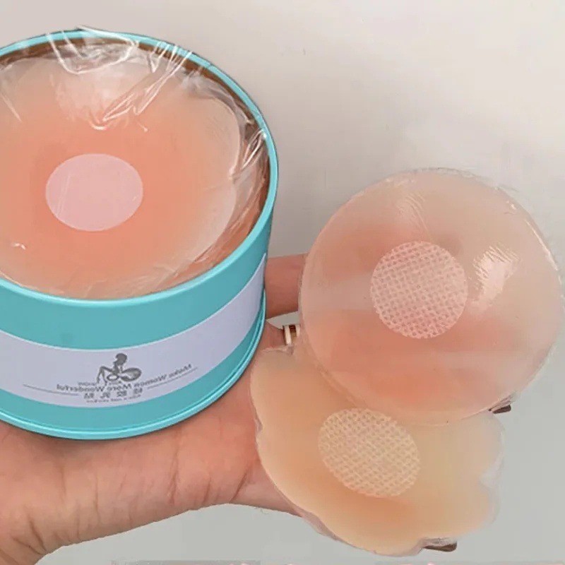 Miếng dán núm vú silicone vô hình, có thể tái sử dụng - 12/24 miếng