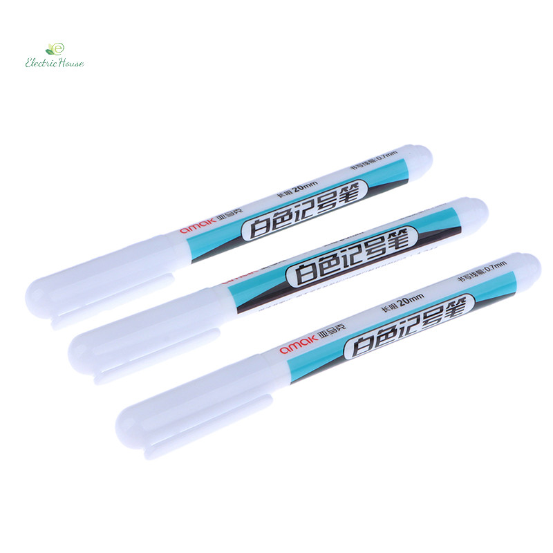 [Nhà Điện] Bút Đánh Dấu Thường Trực Màu Trắng 3 Bút Đánh Dấu Cho Gỗ Đá Nhựa Da Thủy Tinh Đá Kim Loại Đồ Dùng Nghệ Thuật mới
