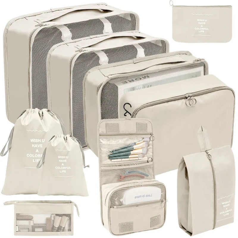 Set 7 Túi Du Lịch Đa Năng Chống Nước Dung Lượng Cao Thiết Kế Lưới Minh Bạch Và Có Thể Nhìn Thấy Dễ Dàng Phân Loại
