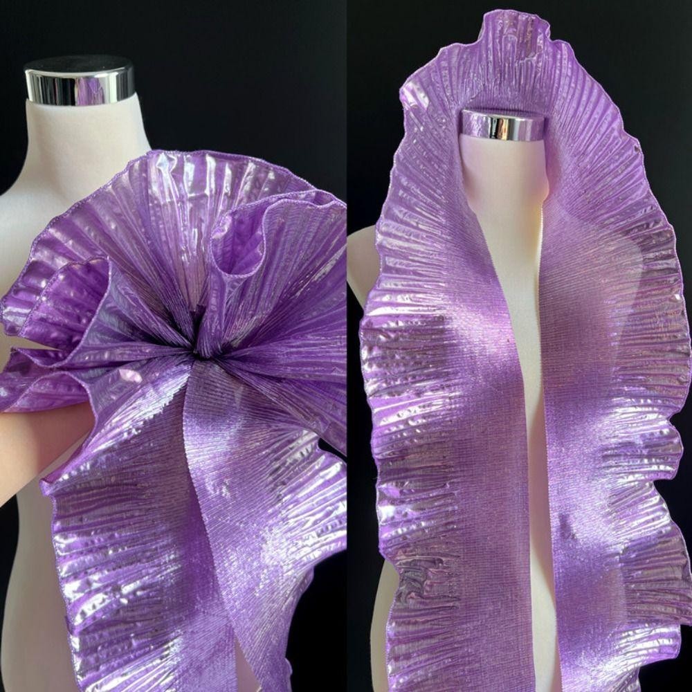 ODAKA Big Wave Ren Vải, Kim Loại Sang Trọng 15cm Rộng Pleat Lưới Organza, Phụ Kiện Đầm Ruffle Thời Trang DIY Tạo Kiểu May Xếp Ly Vải Ren