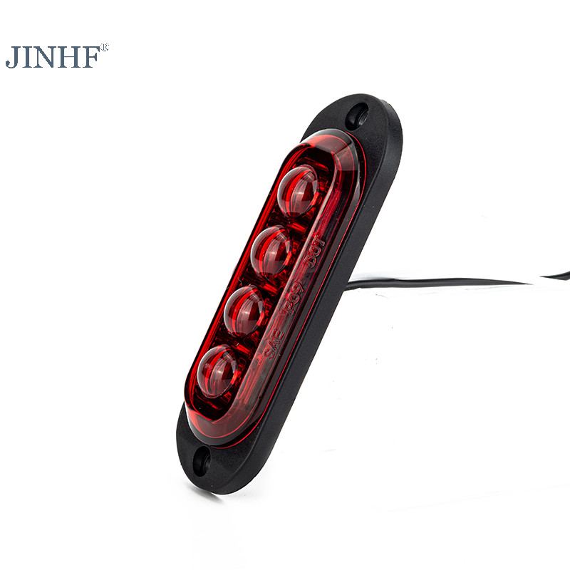 Jinhf 12V 24V Xe Tải LED Bên Đánh Dấu Ánh Sáng Xe Trailer DOT E8 Đánh Dấu Phản Quang Van Giải Phóng Đèn Cho Xe Tải RV Xe Buýt Thuyền HOT