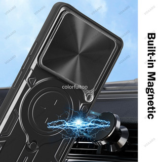 Dành Cho Infinix Note 40 Pro Plus 40Pro + Note40 Note40Pro 4G 5G Đẩy Trượt Bảo Vệ Ống Kính Máy Ảnh Vỏ Cứng Giá Đỡ Vòng Từ Tính Vỏ Giáp Chống Sốc Ốp điện thoại