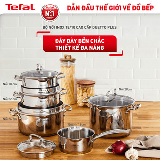 Nồi Inox đáy từ Tefal Duetto Plus cao cấp (18cm/20cm/24cm) - Hàng chính hãng