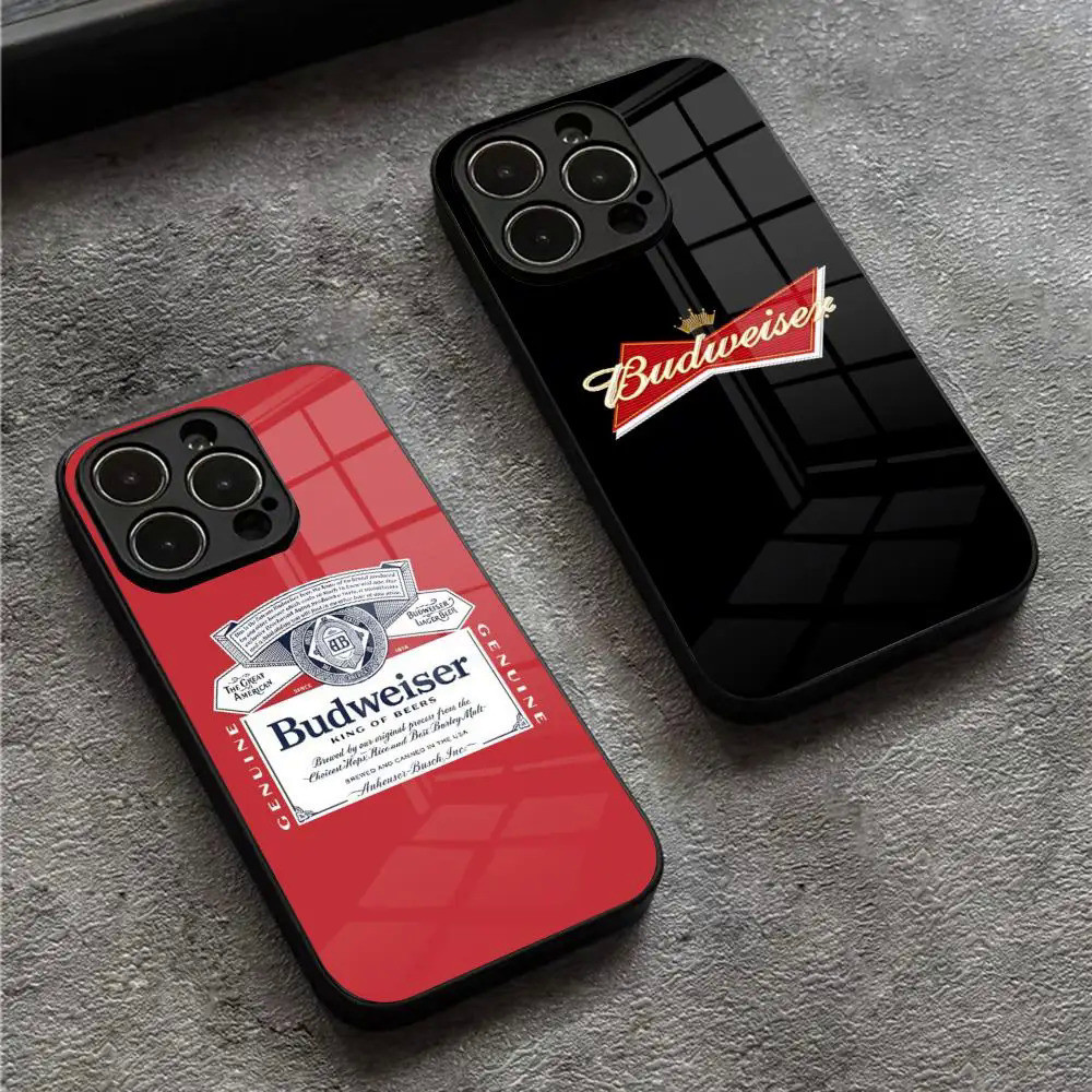Ốp điện thoại bia BK-1 B-Budweiser cho Iphone 17,15 14 12 11 13 Pro Max Mini X 8 Xr Xs 7 Puls 6 pha lê 0821