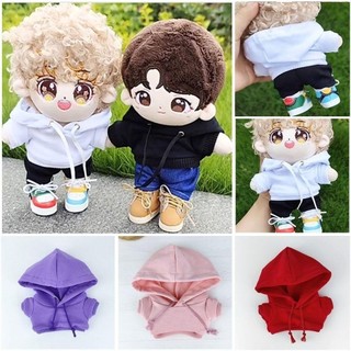 YSANH Áo hoodie thủ công 18 màu, Trang phục áo nỉ dễ thương, Đồ chơi trẻ em Áo búp bê mặc thường ngày cho búp bê Cotton 10cm