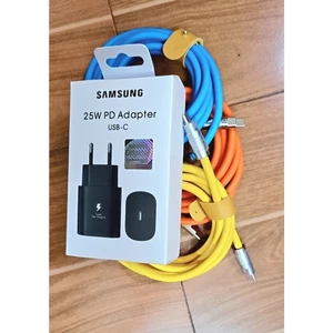 Củ sạc nhanh Samsung 25W kèm dây cáp silicon Type C Type C dài 2m, dây sạc bền, không rối