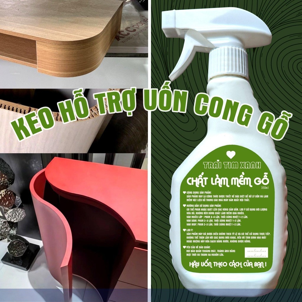 Dung dịch hỗ trợ uốn cong, chất làm mềm gỗ 330ml tiện dụng Uốn MDF -1- EMA