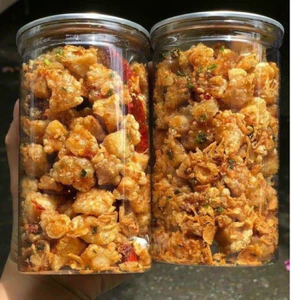 1KG_Tóp mỡ liền da chiên giòn sốt mắm hành siêu ngon, ăn vặt Sương Sương