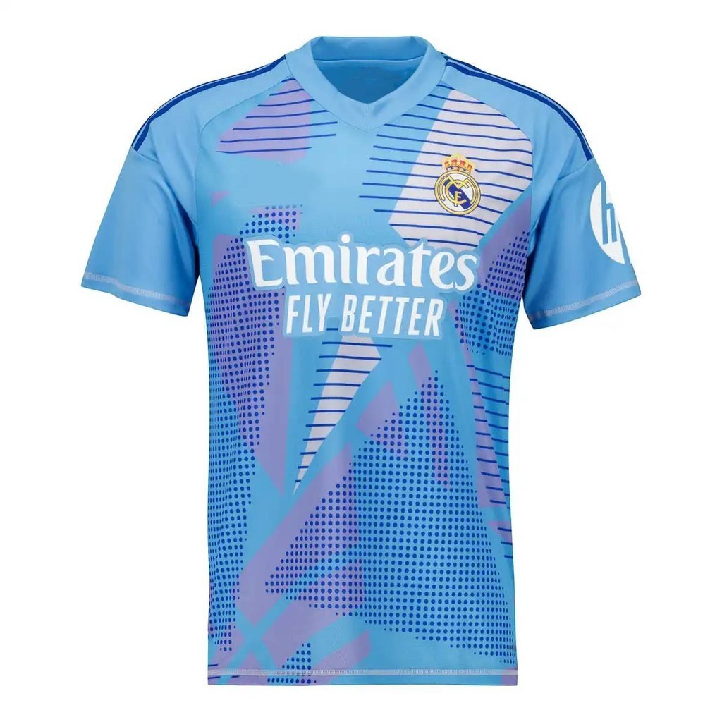 Áo phông bóng đá Real Madrid mùa giải 2024-2025 dành cho thủ môn, phù hợp từ trẻ em đến người lớn plus size