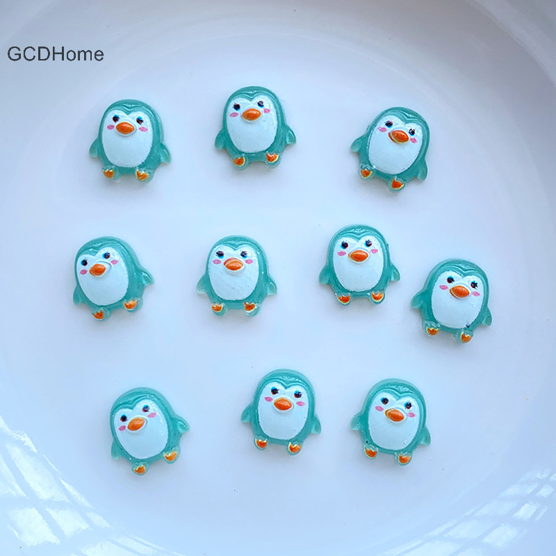 Gcdhome 50 Chiếc Mới Hoạt Hình Dễ Thương Chim Cánh Cụt Nhựa Hình Thủ Công Flatback Cabochon Trang Trí Trang Sức Làm Tóc Phụ Kiện HOT