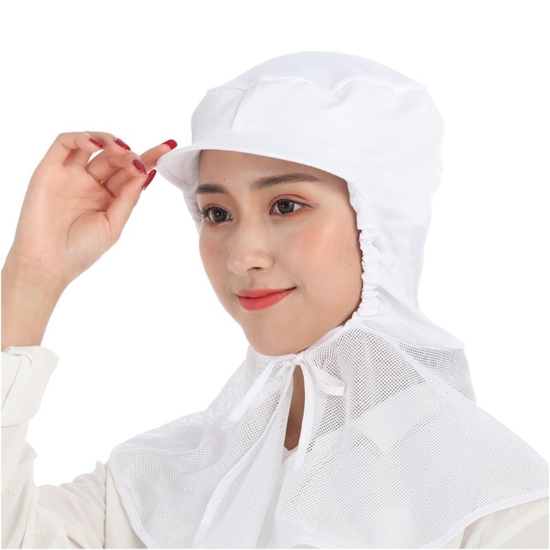 Mũ trùm đầu cổ DASSBSUG có che phủ tóc cho mũ làm việc chống bụi thoáng khí công nghiệp