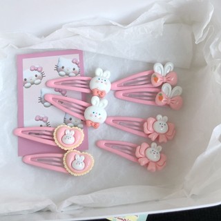 （1k）Phim hoạt hình thỏ màu hồng nơ dễ thương Kẹp mũ hoạt hình Nhật Bản và Hàn Quốc 1k
