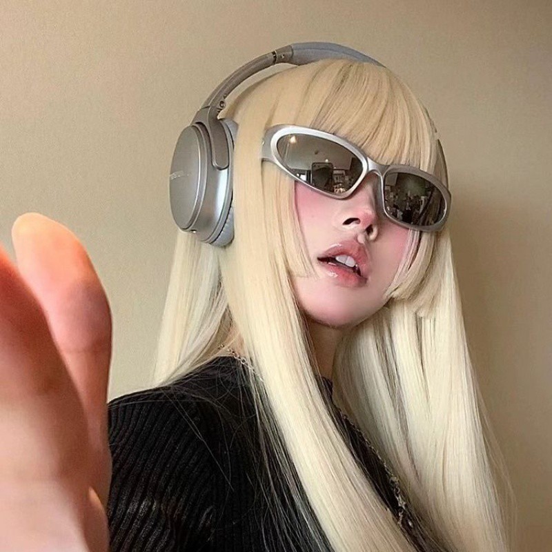 [Yunyuan] Kính râm Punk phong cách công nghệ Y2K dành cho nam và nữ, Người nổi tiếng trên Internet hợp thời trang, Chụp ảnh đường phố, Phong cách chức năng, Kính râm cổ điển Châu Âu và Mỹ