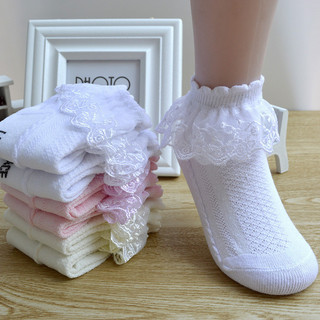 Tất Ren Bé Gái Bé Gái Cotton Mùa Xuân Hè Lưới Tất Công Chúa Ngắn Khiêu Vũ Tất Trẻ Em 1-12 Tuổi