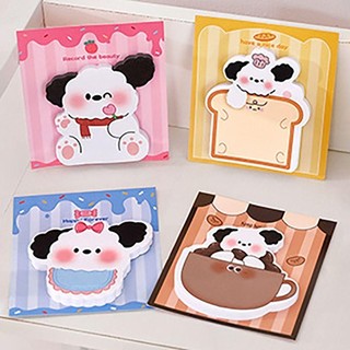 HIGHVIEWLS 30 tờ Notepad, Ghi chú dính hoạt hình Puppy, Miếng ghi nhớ văn phòng phẩm di động