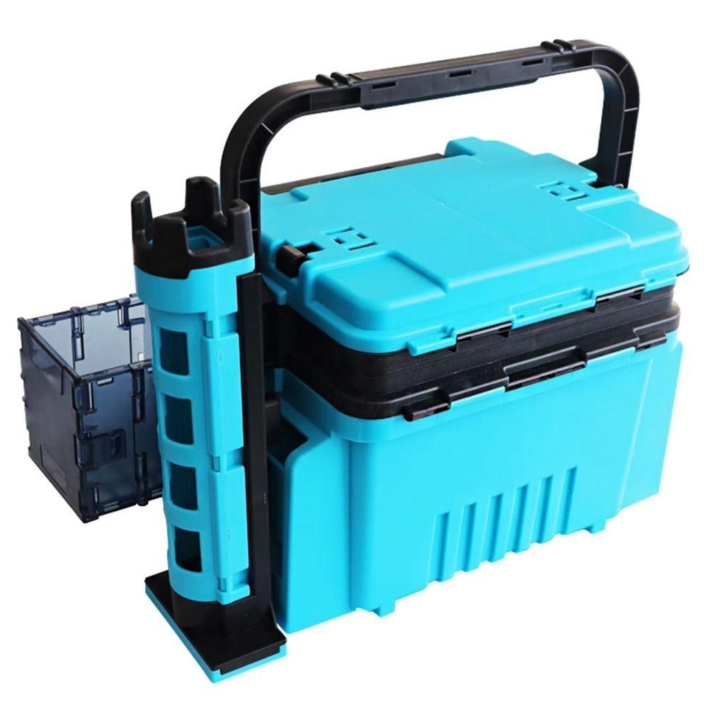 SWISSWIN Hộp Câu Cần Đứng, Hộp Câu Cá Bằng Nhựa Di Động, Tổ Chức Ngoài Trời Bền Có Thể Tháo Rời Chèn Kẹp Hộp Câu Cá Thùng Giá Đỡ Thiết Bị Chèn
