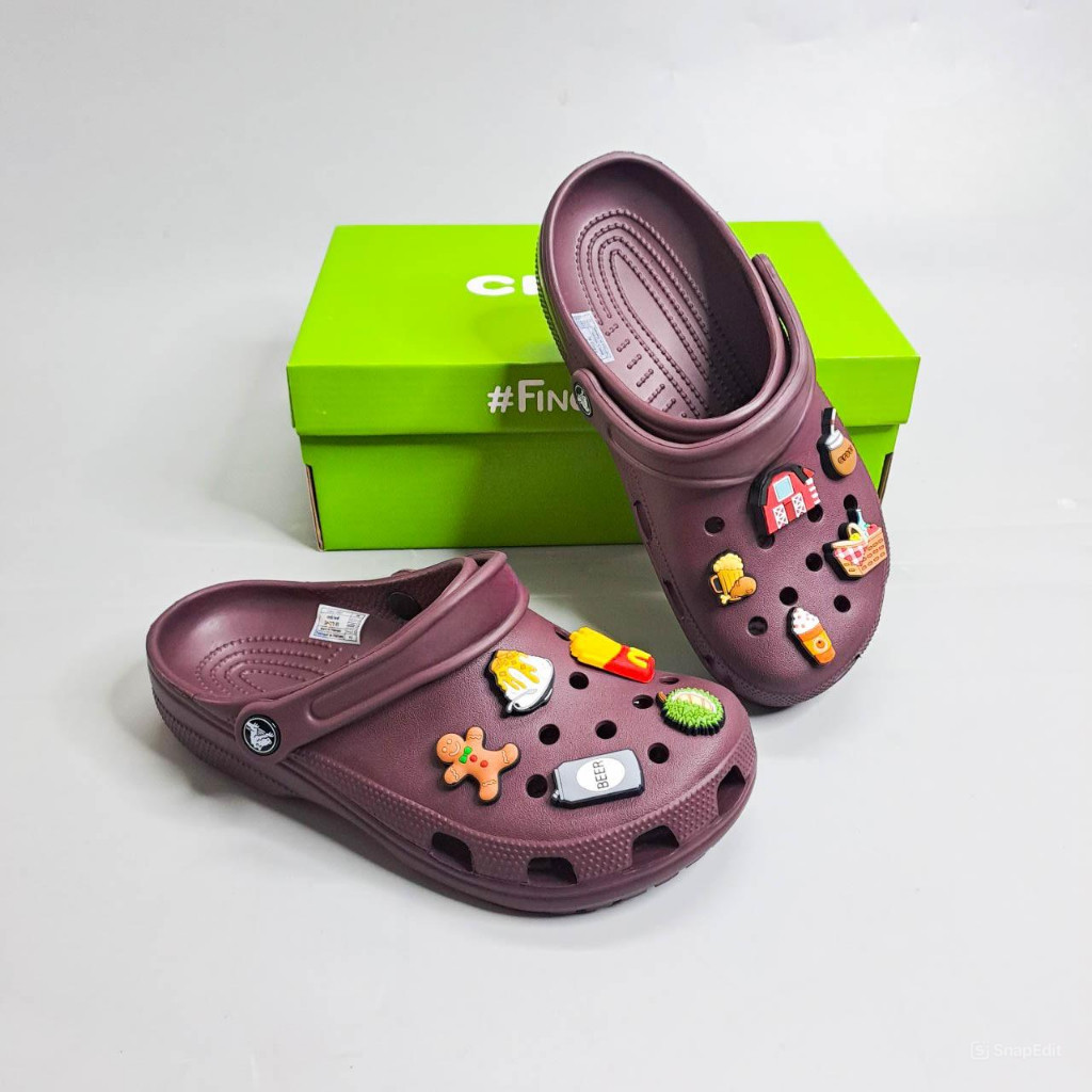 Dép classic clog unisex tặng kèm jibbitz charm dầy đẹp, dép sục nam nữ classic thiết kế đúc nguyên khối siêu nhẹ | BigBuy360 - bigbuy360.vn