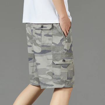 [100% Cotton] Quần short năm điểm phong cách Nhật Bản Quần short nam xếp ly mùa hè Quần short mặc ngoài nhà Phong cách mỏng Quần short thông thường thoáng khí chống rơi Quần short nam may ba chiều