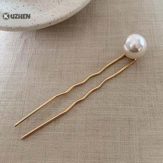 Kuzhen 2 Chiếc Giả Ngọc Trai Kẹp Tóc Bộ Hình Chữ U Thiết Kế Xoắn Cho Nữ & Bé Gái Phụ Kiện Tóc Kẹp Tóc Dụng Cụ Tạo Kiểu Nóng