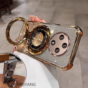 Ốp Lưng Cho OPPO reno 12F 5G Bốn Góc Chống Rơi Mạ Điện Thoại Thẩm Mỹ Giấy Lấp Lánh Thiết Kế Mới Giá Đỡ Điện Thoại TPU Mềm Trường Hợp