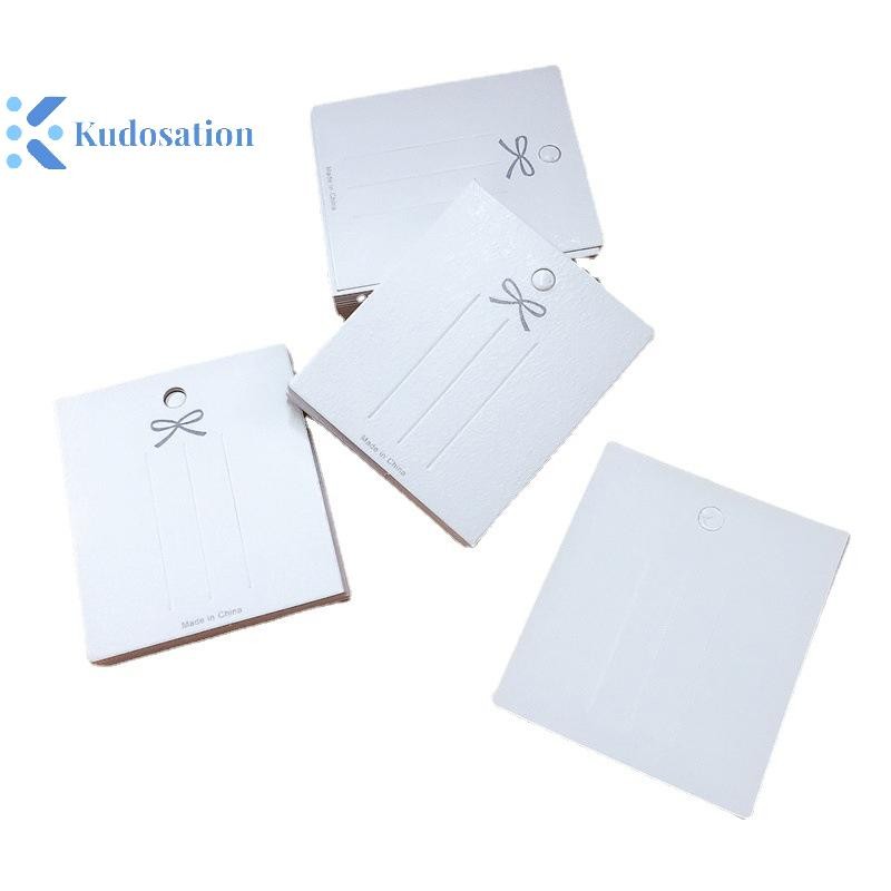 Kudosation 50 Chiếc Kẹp Tóc Trắng Thẻ Trượng Nơ Hiển Thị Thẻ Giấy Đóng Gói