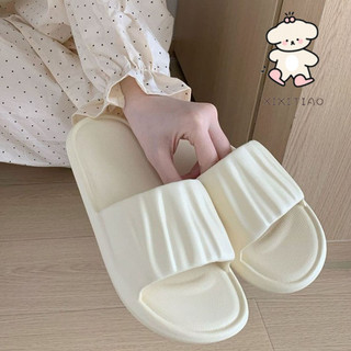 Xixitiao Dép Lê Mùa Hè Cho Nữ Màu Trơn Đơn Giản Thích Hợp Mang Ở Nhà Đế Mềm Eva