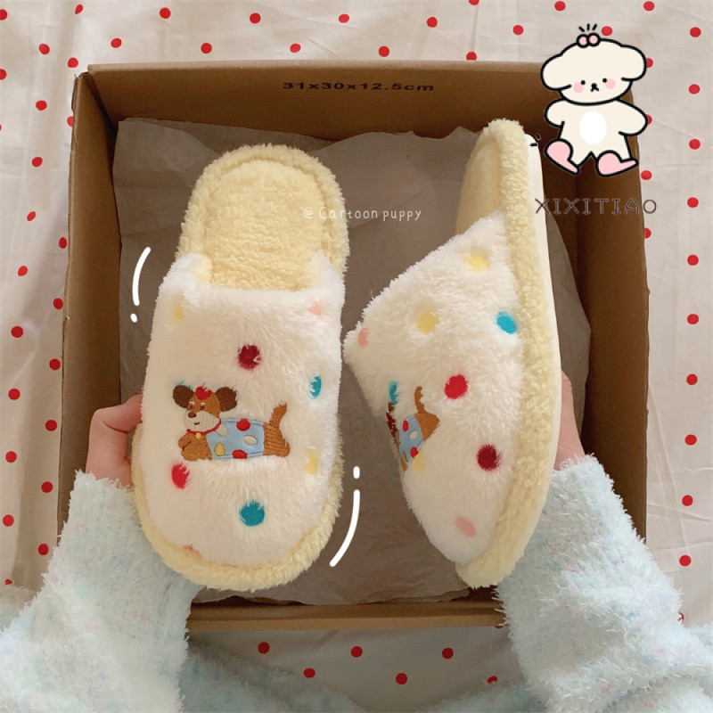 Xixitiao Cotton Dép Nam Nữ Thu Đông Thời Trang Phong Cách Nhật Bản Phù Hợp Với Cặp Đôi Chống Trơn Trượt Com