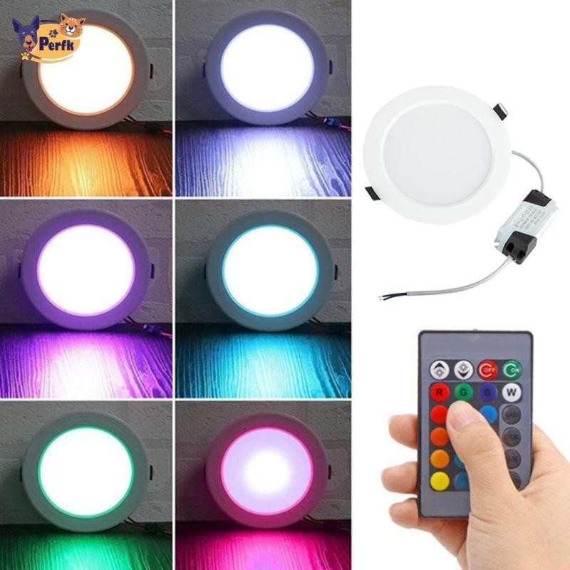 Đèn trần âm trần RGB LED Panel, Đèn trần tròn đổi màu có điều khiển