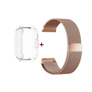 Dây đeo 2in1 + Vỏ vòng đeo tay bằng thép không gỉ từ tính cho Redmi Watch 4-5-5 Active-5 Lite