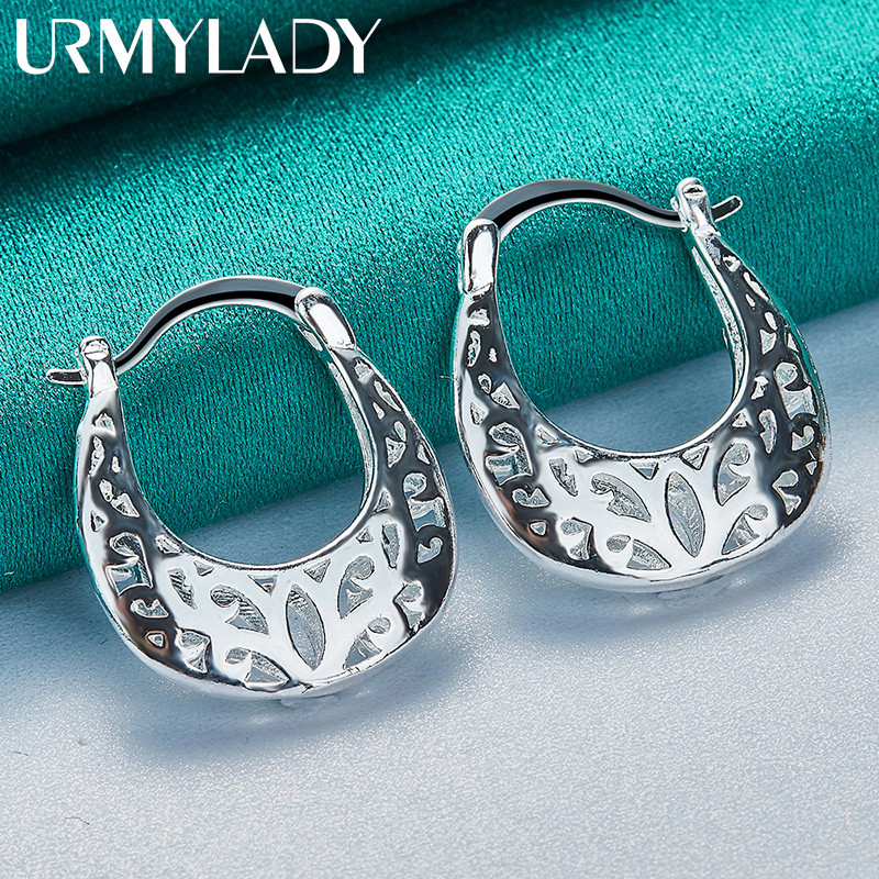 URMYLADY Bạc 925 Bông Tai Hoa Rỗng Cho Nữ Thời Trang Tiệc Cưới Trang Sức Quyến Rũ