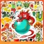 Bộ Bộ Combo 50 Sticker Hình RỒNG KUTE | Decal Phản Quang 7 Màu Halogram | Chống Nước | MS: 000161